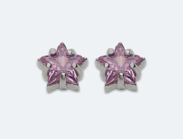 Baby Silver Hexagon Earring img