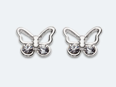 Baby Silver Butterfly Earring img