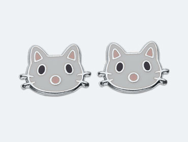 Baby Silver Kitten Earring img