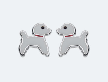 Baby Silver Poodle Earring img