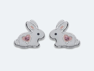 Baby Silver Rabbit Earring img