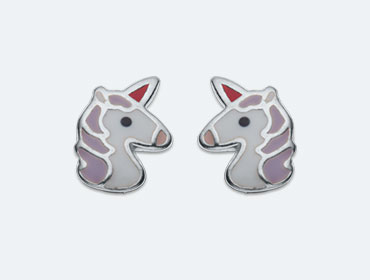 Baby Silver Unicorn Earring img