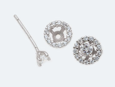 Silver Round Cubic Earrings img