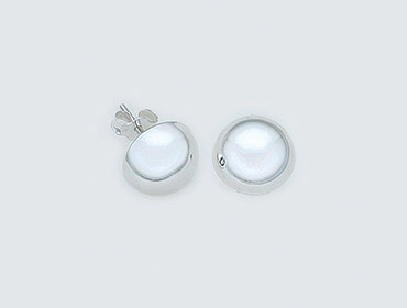 Silver Half Round Stud Earrings img