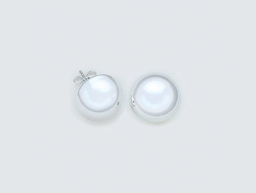 SilveHalf Round Stud Earrings img