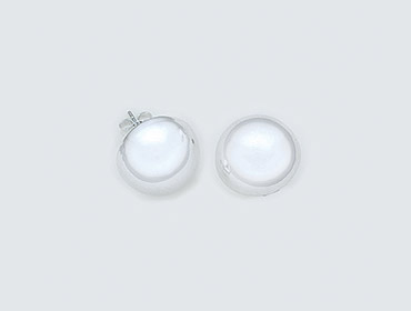SilveHalf Round Stud Earrings img