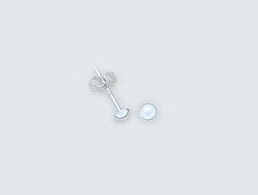 Silver Half Round Stud Earrings img