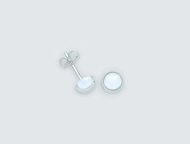 Silver Half Round Stud Earrings img