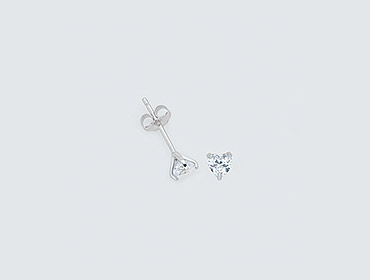 Silver Earrings Heart 3 Claw img