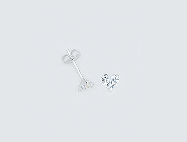 Silver Earrings Heart 3 Claw img