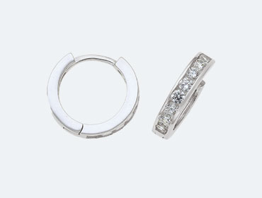 Silver Round Cubic Earrings img