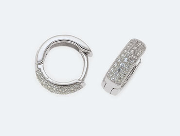 Silver Round Cubic Earrings img