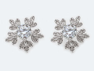 Silver Snow Flake Earrings img