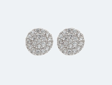 Silver Round Cubic Earrings img