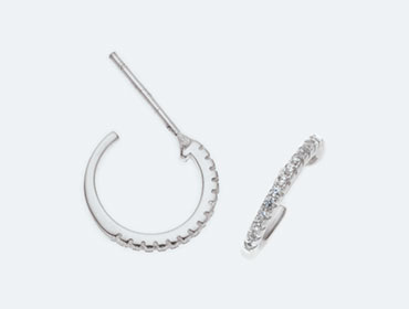 Silver Round Cubic Earrings img