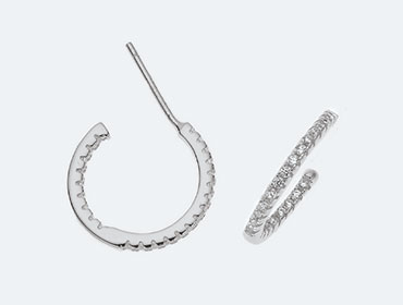 Silver Round Cubic Earrings img