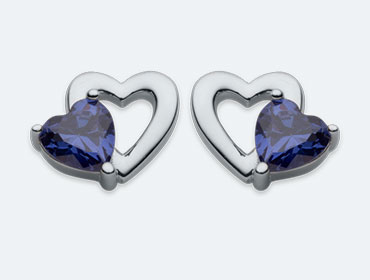 Silver Heart Cubic Earrings img