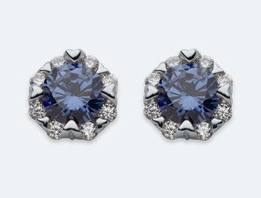 Silver Round Cubic Earrings img