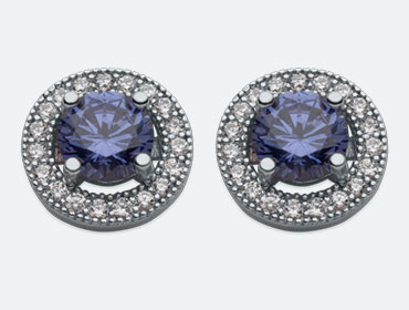 Silver Round Cubic Earrings img