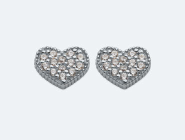 Silver Heart Cubic Earrings img