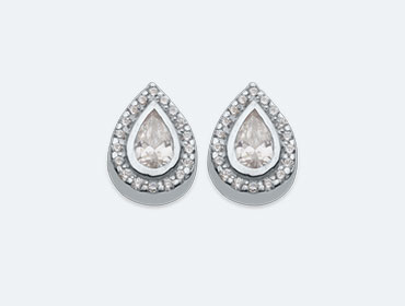 Silver Water Drop Cubic Earrings img