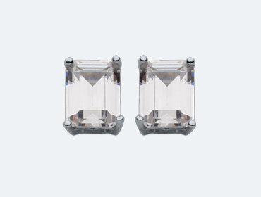Silver Clear Cubic Earrings img