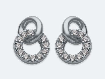 Silver Cubic Circle Earrings img