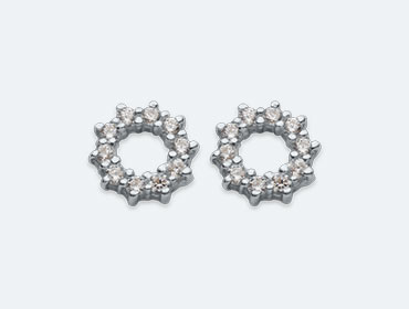 Silver Round Cubic Earrings img