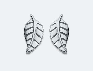 Silver Leaf Stud Earrings img