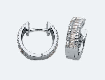 Silver Cubic Hoop Earrings img