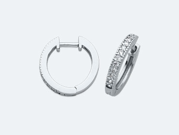 Silver Cubic Hoop Earrings img