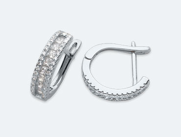 Silver Cubic Hoop Earrings img