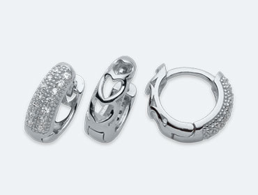 Silver Round Cubic Earrings img