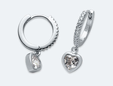 Silver Cubic Hoop Earrings img