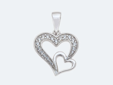 Silver Cubic Heart Pendants img