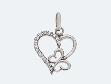 Silver Cubic Heart Pendant img