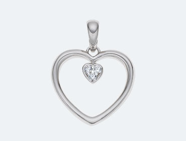 Silver Cubic Heart Pendant img