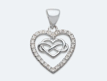 Silver Cubic Heart Pendant img